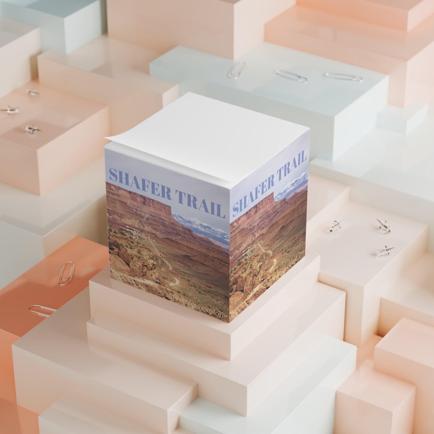 Shafer Trail Scenic Note Cube – Canyon Landscape Sticky Note Block