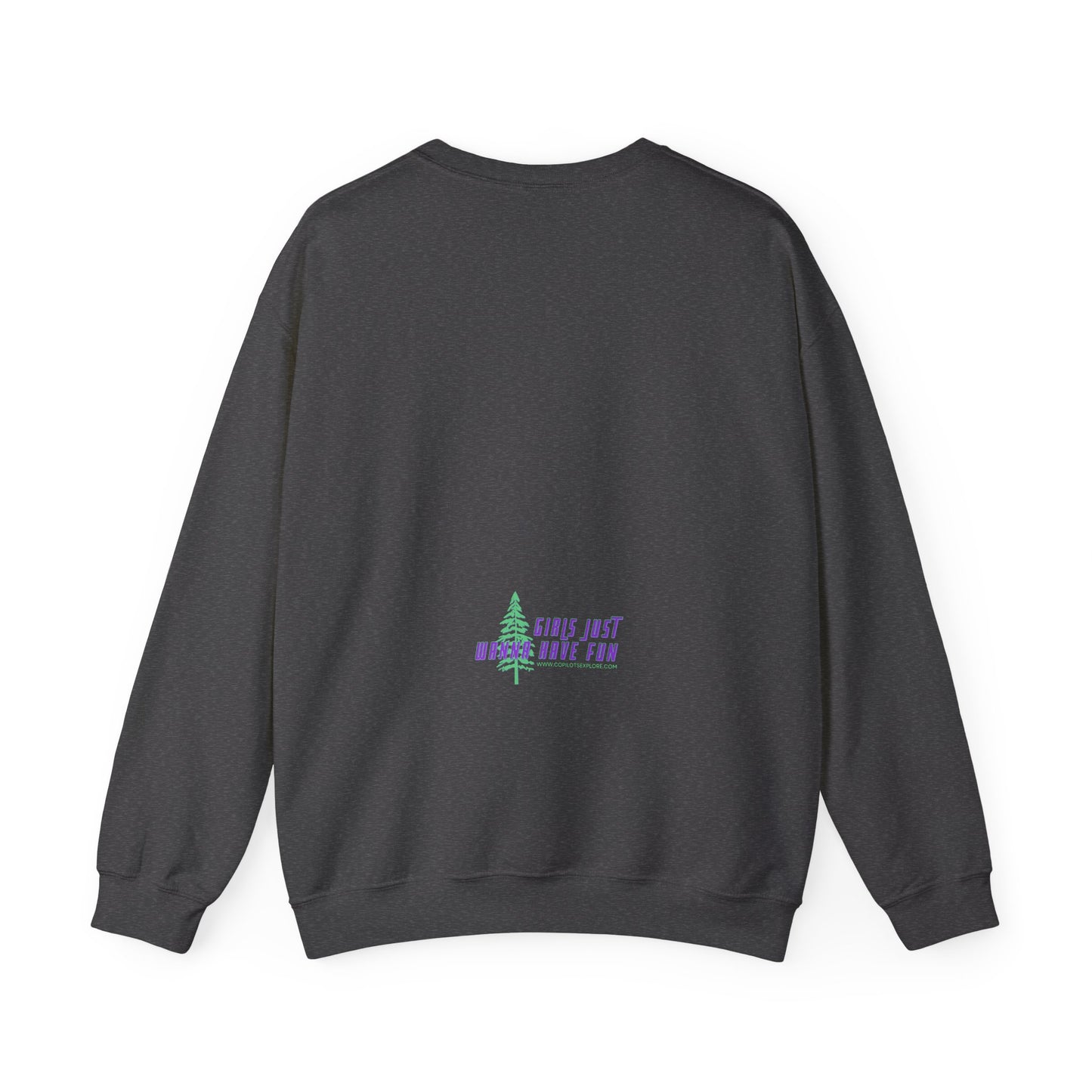 Female Snowboarder Crew Neck Sweatshirt Hoodie - Blue and Purple