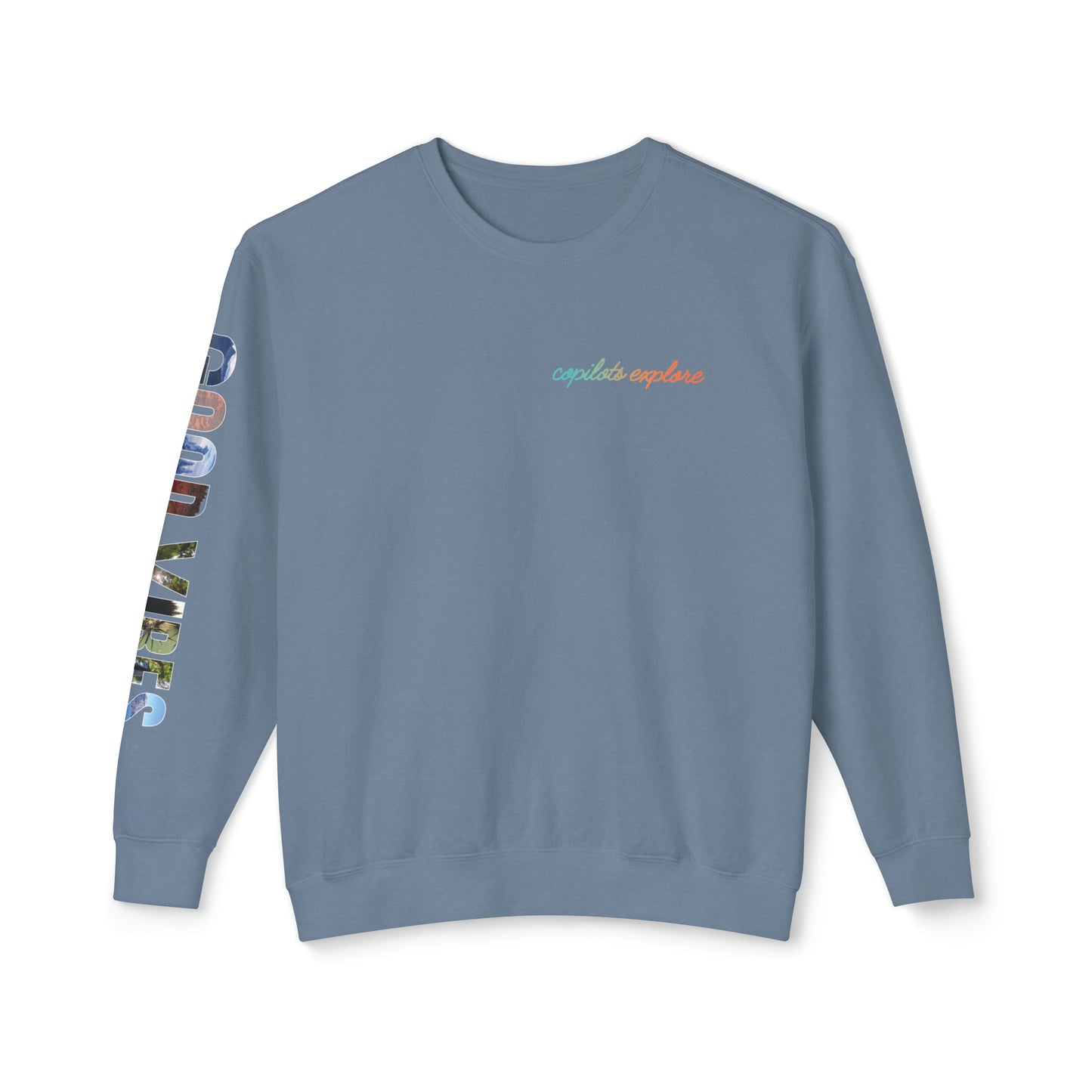 GOOD VIBES Long sleeve Loose Fitting Photo shirt - Unisex Lightweight Crewneck Sweatshirt