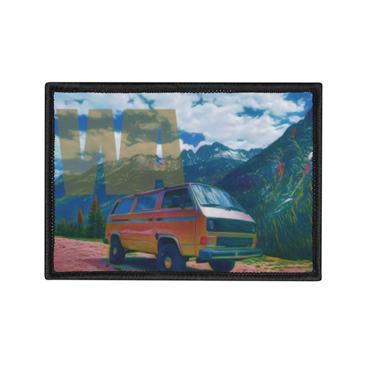 Van Life Patch — Iron-On Camper Van Mountain Adventure Patch