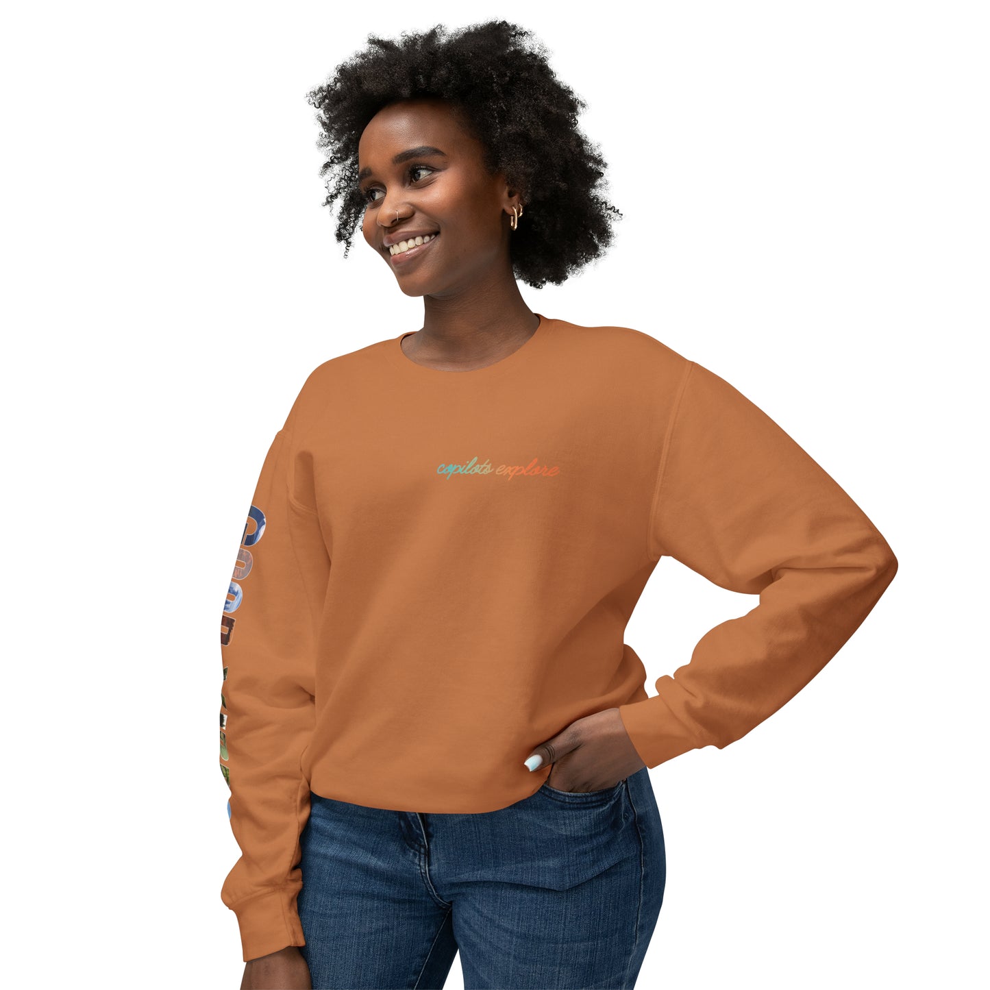 GOOD VIBES Long sleeve Loose Fitting Photo shirt - Unisex Lightweight Crewneck Sweatshirt