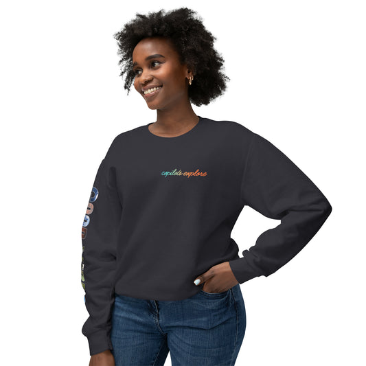 GOOD VIBES Long sleeve Loose Fitting Photo shirt - Unisex Lightweight Crewneck Sweatshirt