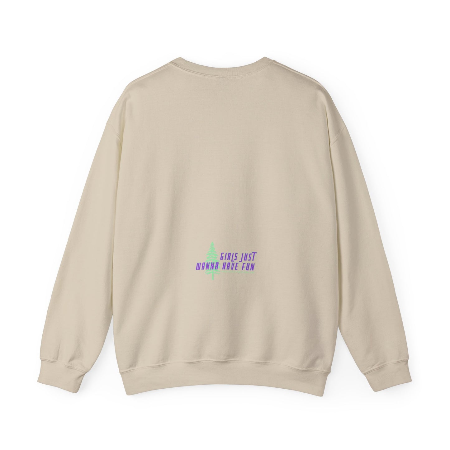 Female Snowboarder Crew Neck Sweatshirt Hoodie - Mint Green and Purple