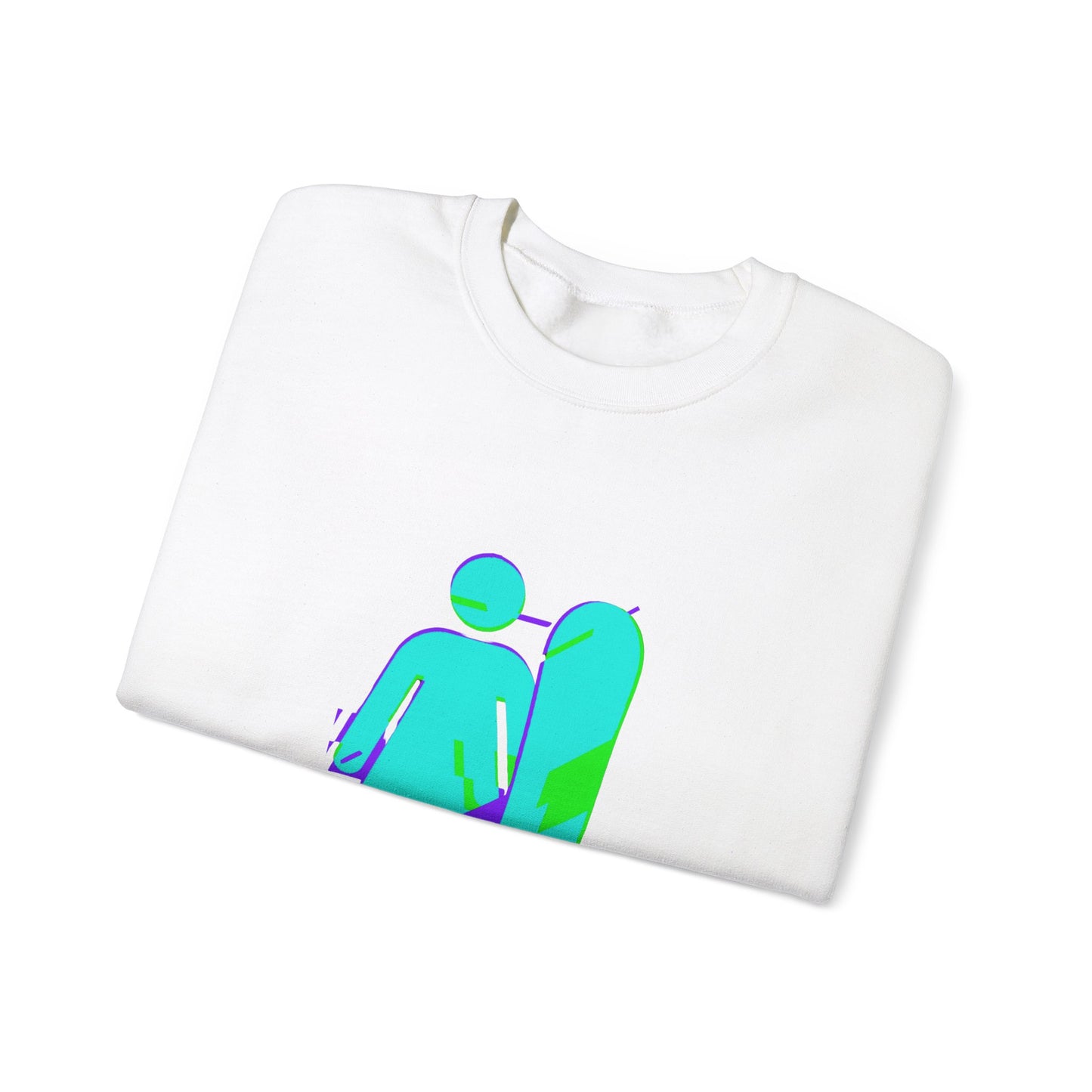 Female Snowboarder Crew Neck Sweatshirt Hoodie - Blue and Purple