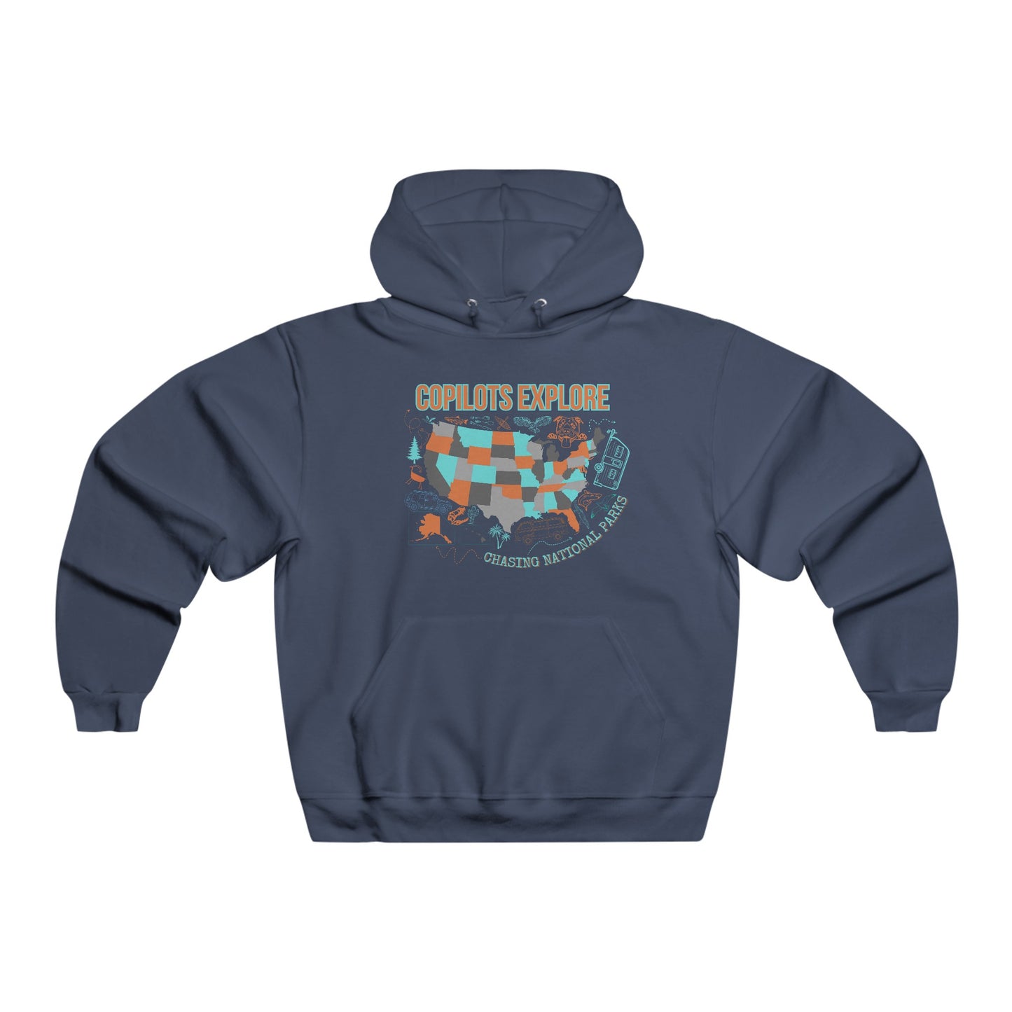 Copilots Explore National Parks Map Thick Hoodie