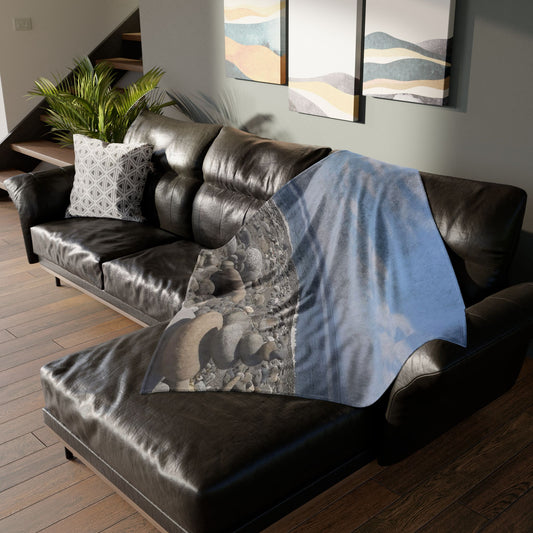 *Stacked Rock Beach Ocean Fleece Blanket*