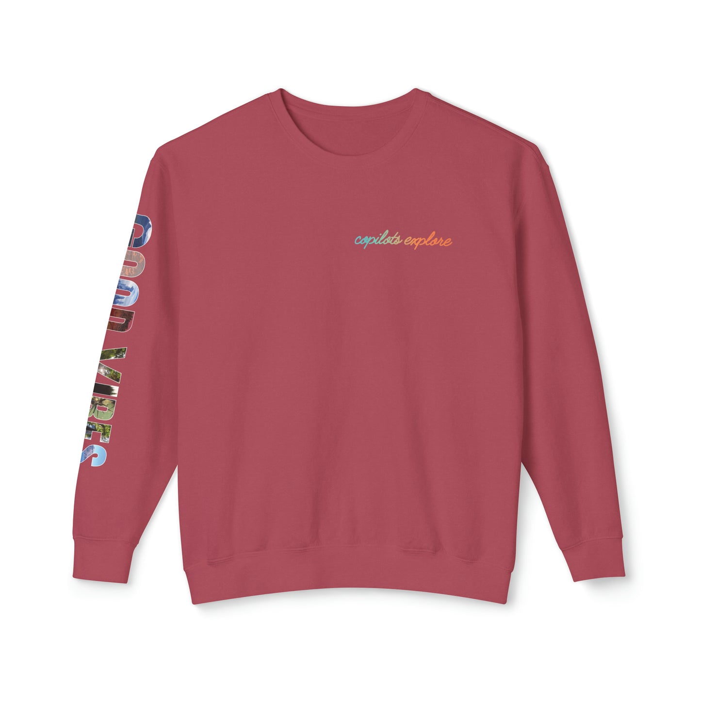 GOOD VIBES Long sleeve Loose Fitting Photo shirt - Unisex Lightweight Crewneck Sweatshirt