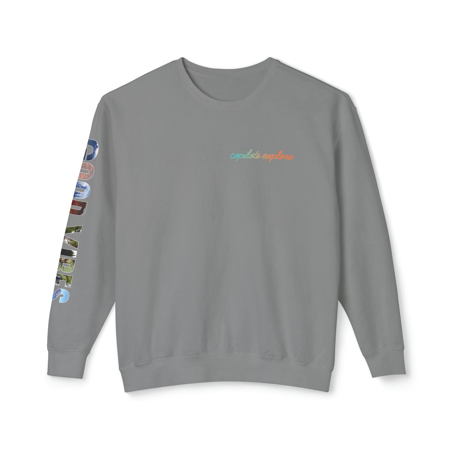 GOOD VIBES Long sleeve Loose Fitting Photo shirt - Unisex Lightweight Crewneck Sweatshirt