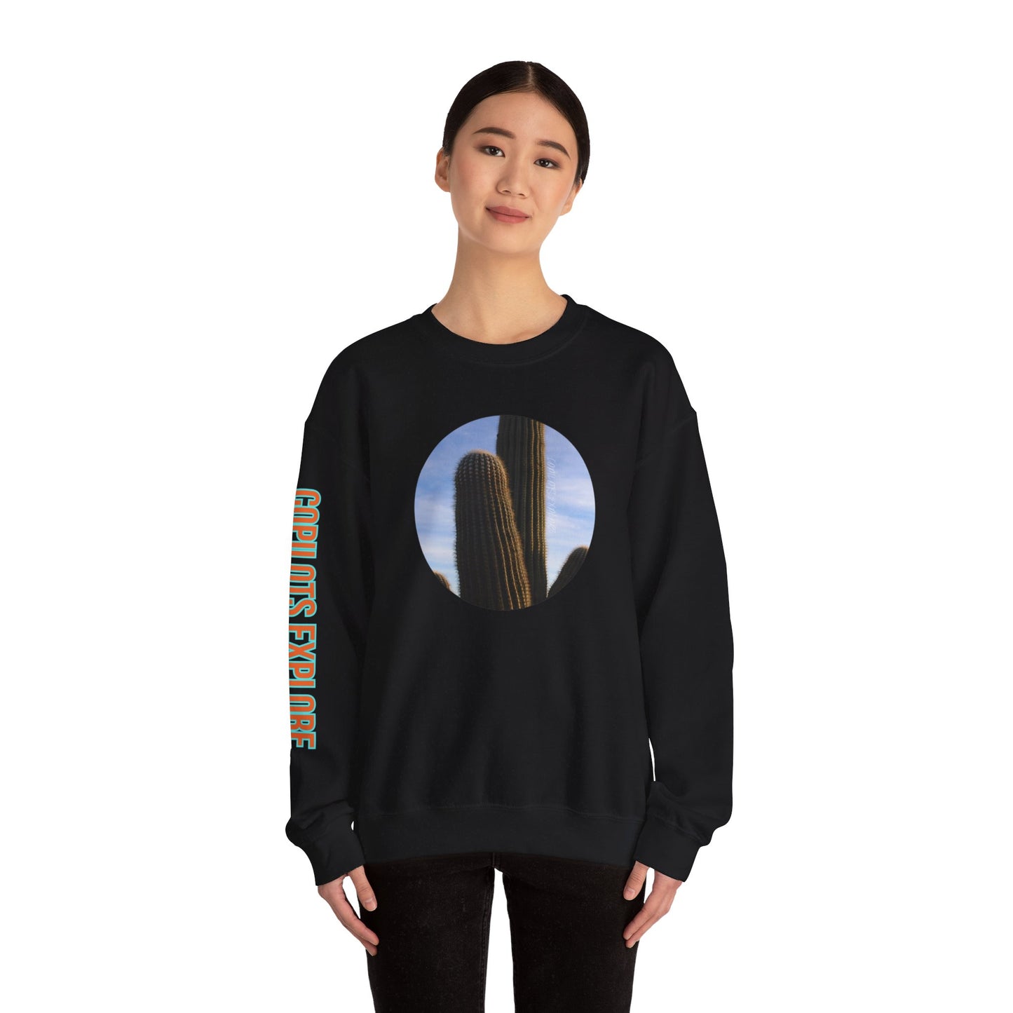 Copilots Explore Saguaro Cactus Crewneck Sweatshirt - Circle