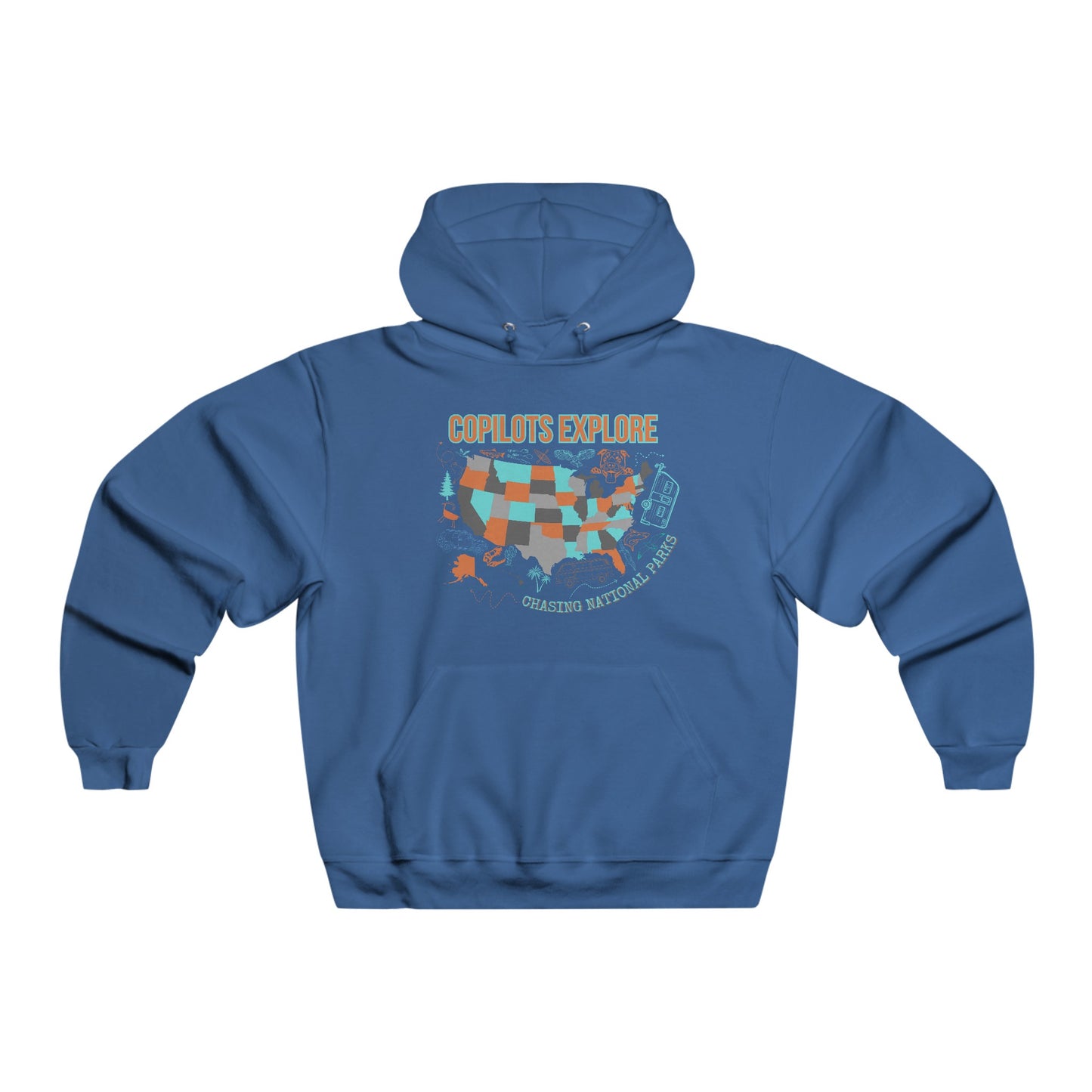 Copilots Explore National Parks Map Thick Hoodie