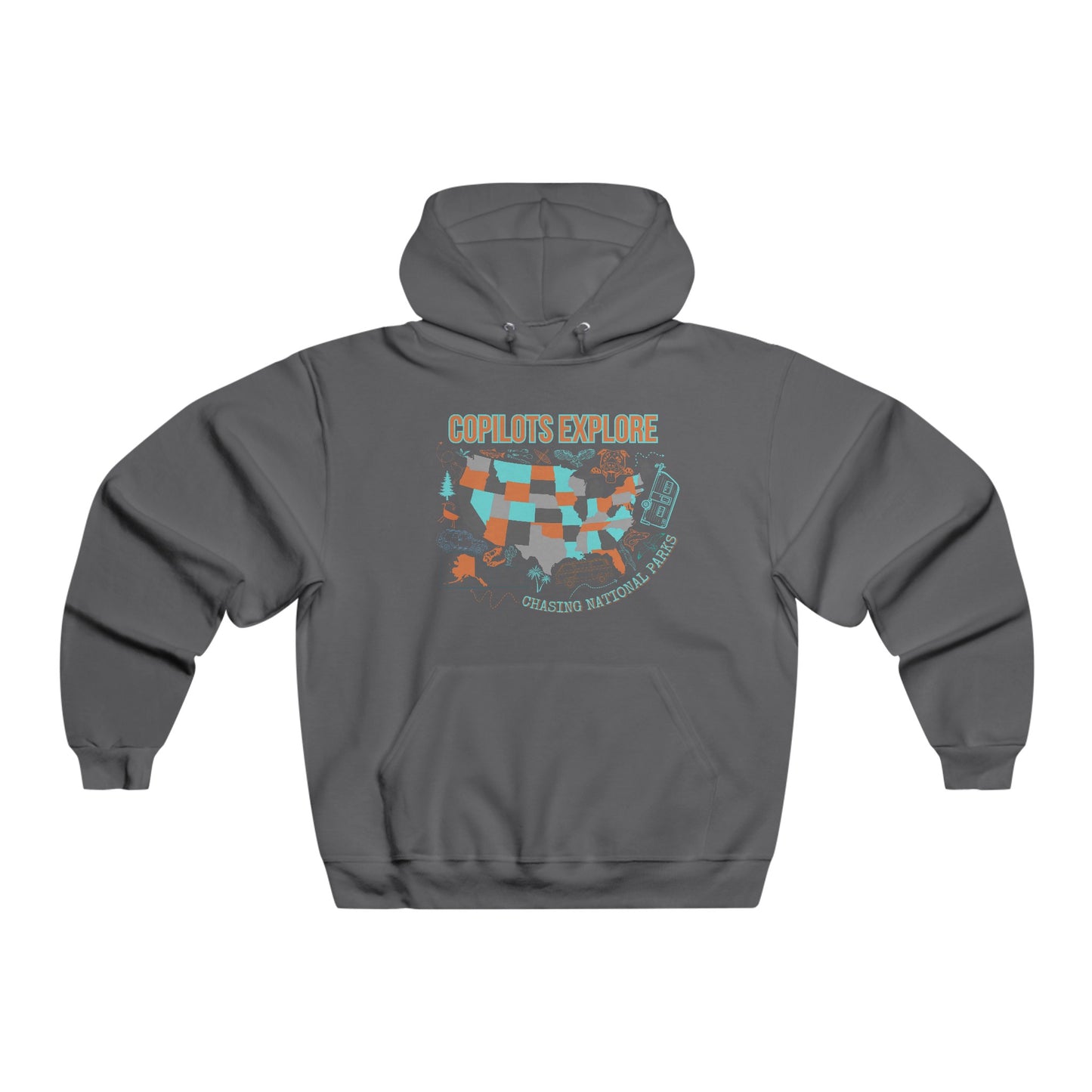 Copilots Explore National Parks Map Thick Hoodie