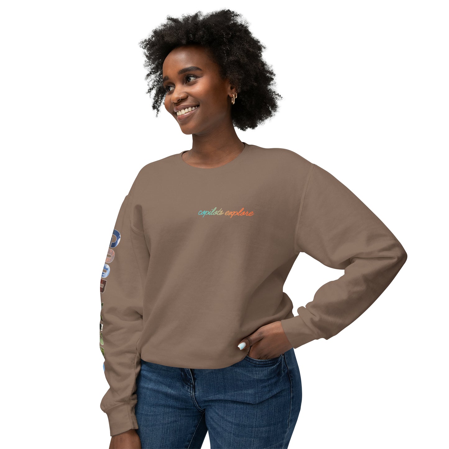 GOOD VIBES Long sleeve Loose Fitting Photo shirt - Unisex Lightweight Crewneck Sweatshirt