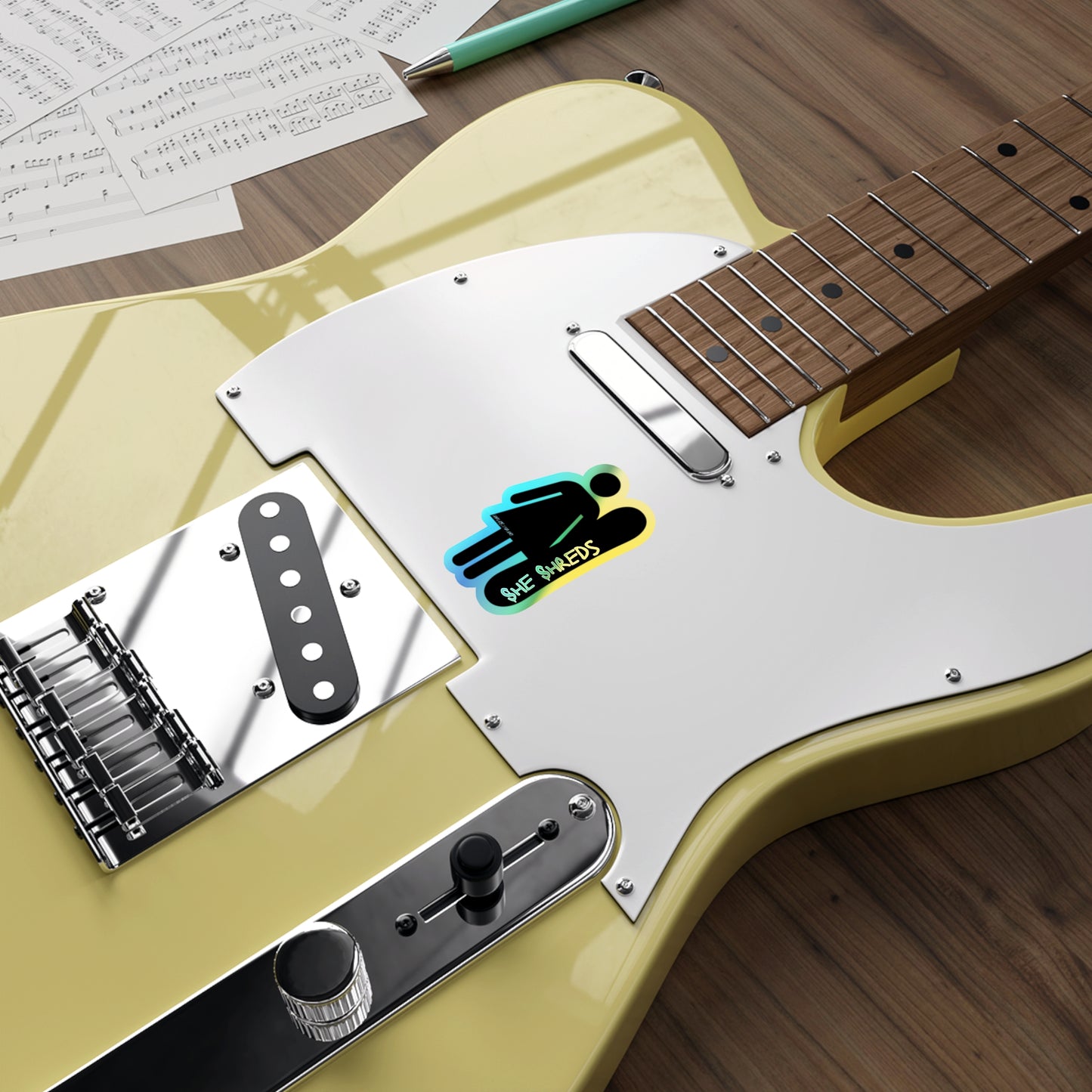 She Shreds Holographic Stickers