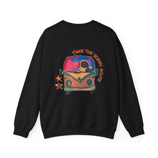 Outta This World Unisex Crewneck Sweatshirt - Retro Travel Vibes for Adventurers
