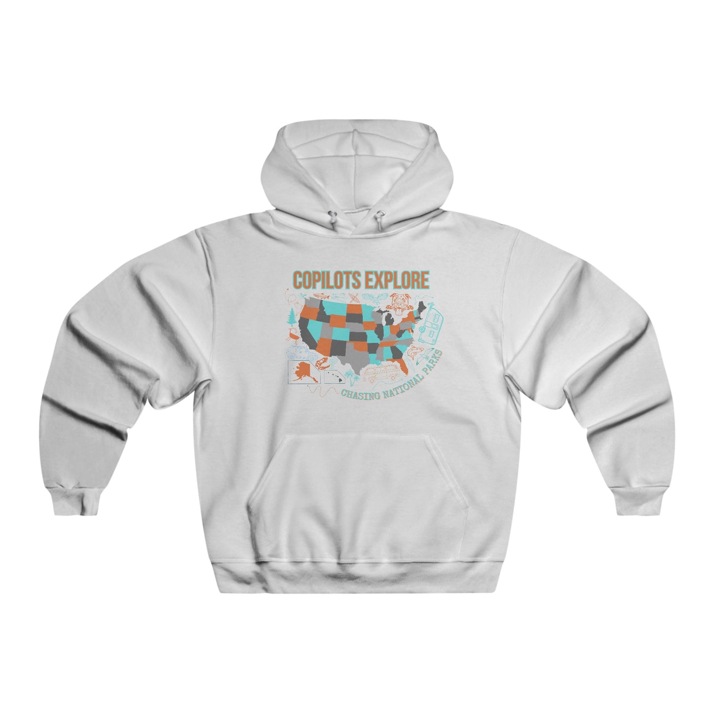 Copilots Explore National Parks Map Thick Hoodie
