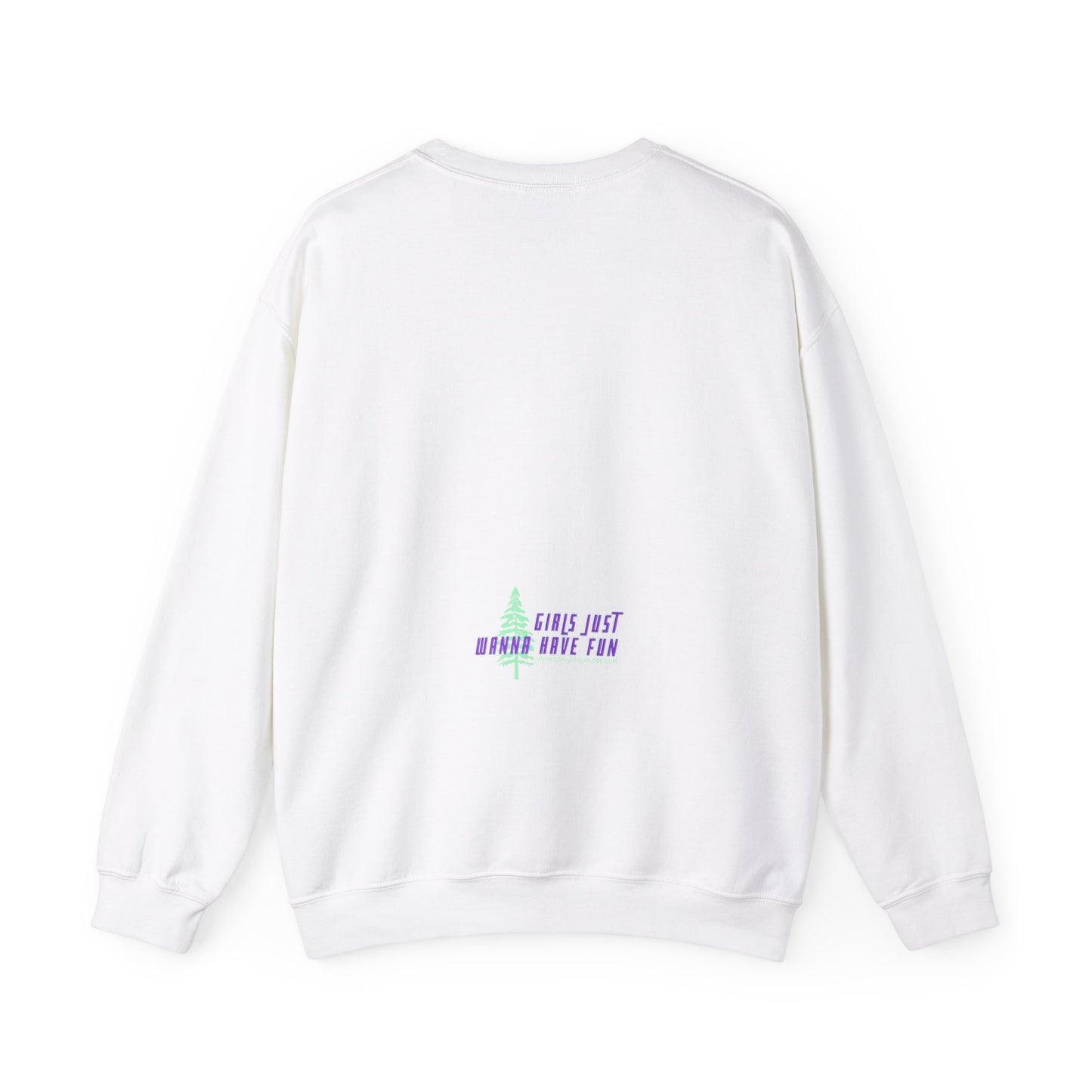 Female Snowboarder Crew Neck Sweatshirt Hoodie - Mint Green and Purple