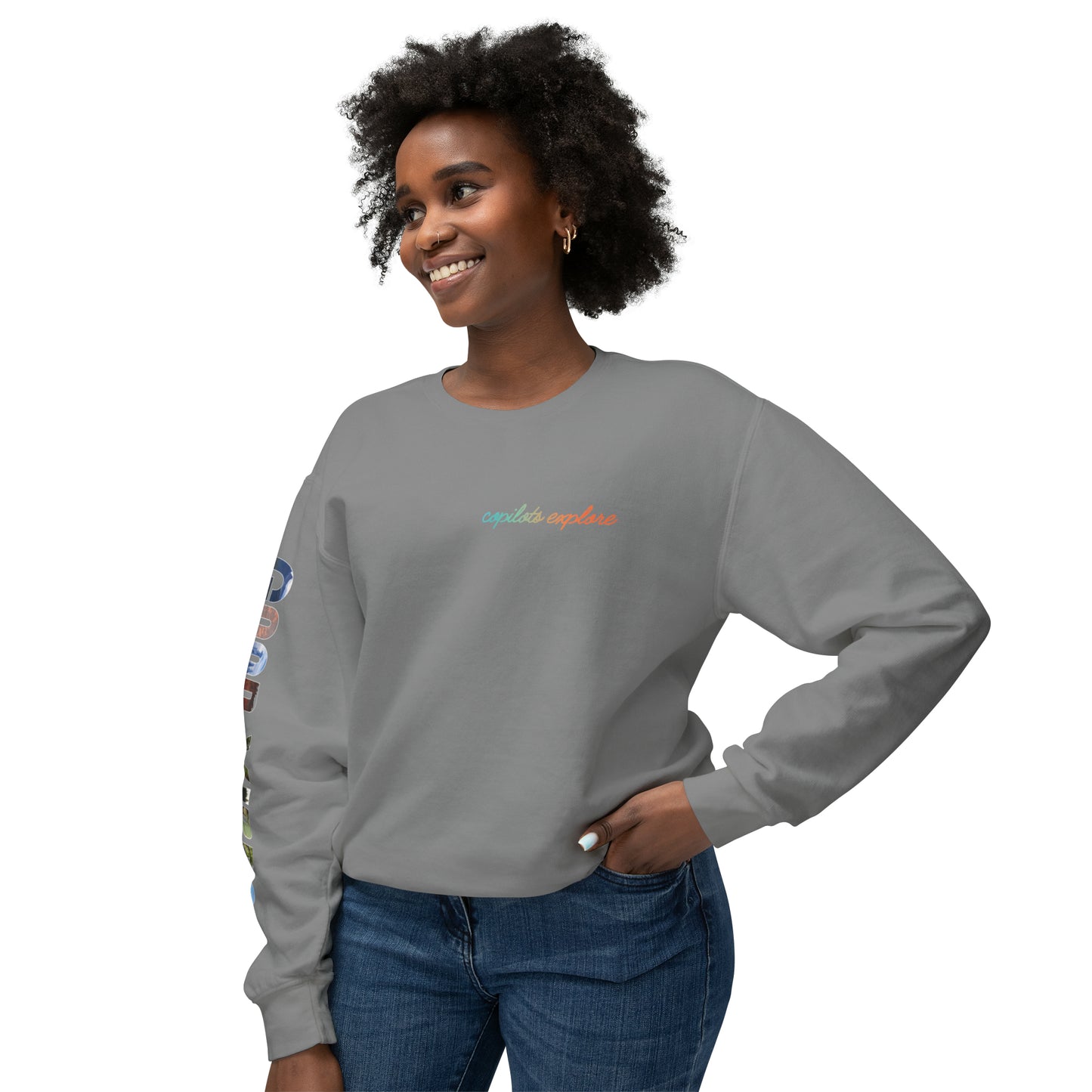 GOOD VIBES Long sleeve Loose Fitting Photo shirt - Unisex Lightweight Crewneck Sweatshirt