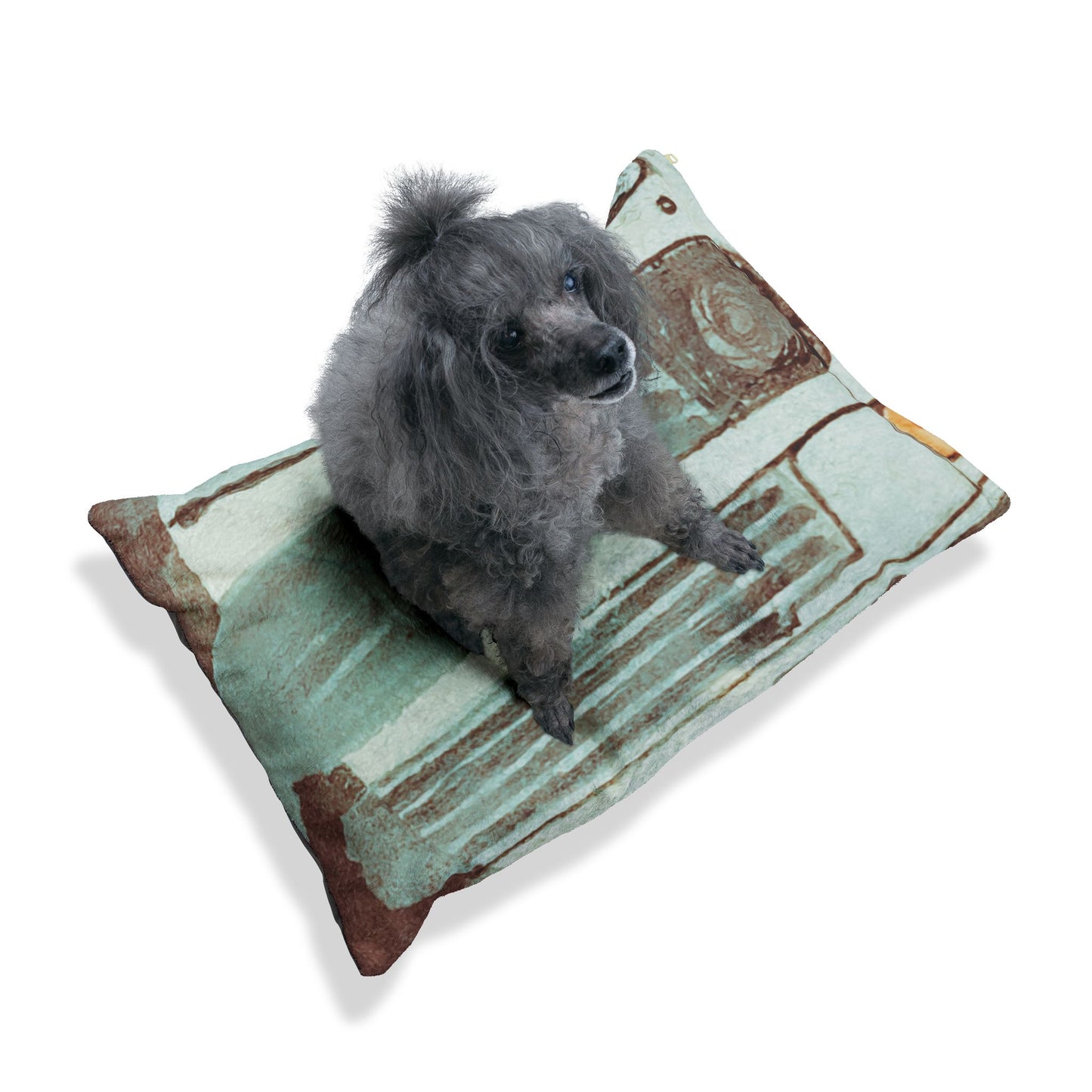 Vintage Van Illustration Pet Bed — Retro Camper Dog & Cat Cushion