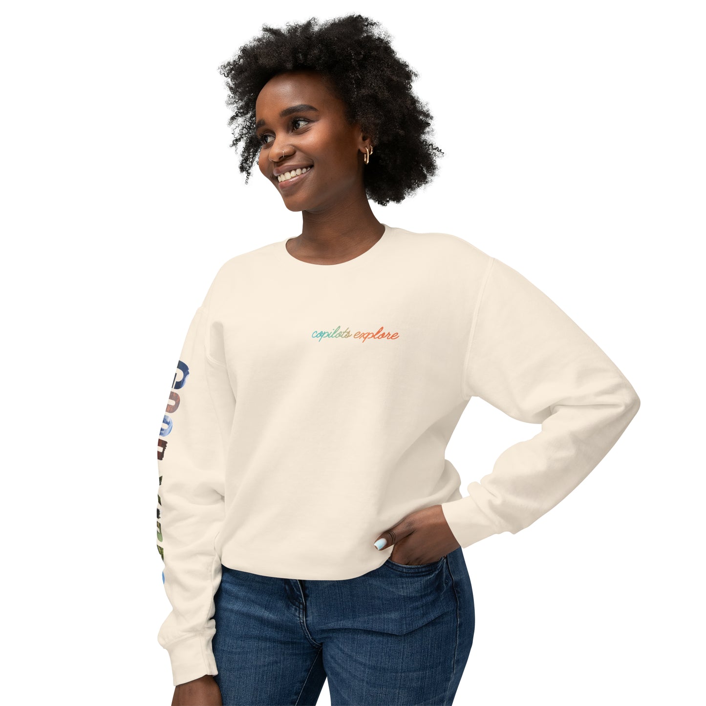 GOOD VIBES Long sleeve Loose Fitting Photo shirt - Unisex Lightweight Crewneck Sweatshirt